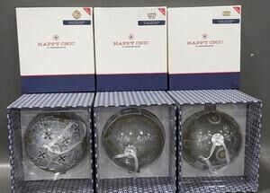 Jonathan Adler Peace Joy Love giant ornament SET 3 complete NEW IOB RARE